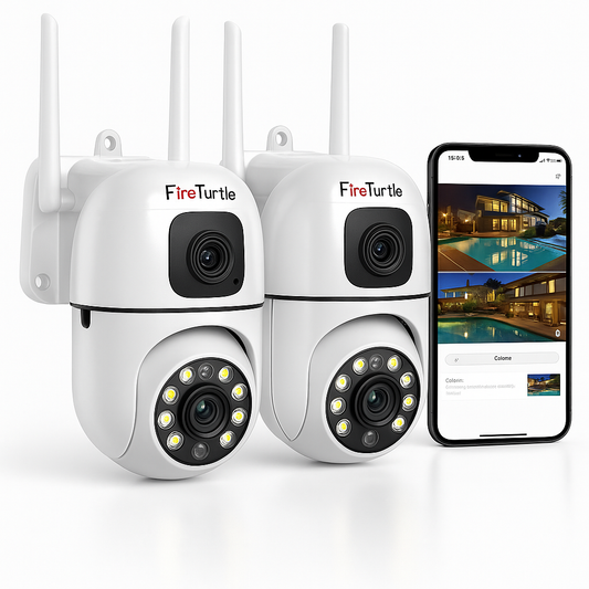 2 Pcs 4+4 MP Dual Wall Camera